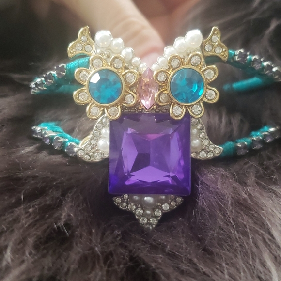 Betsey Johnson Critter Collection Owl Rhinestone Hinge Cuff  Betsey Johnson Critters Crystal & Pearl Owl Hinge Bracelet